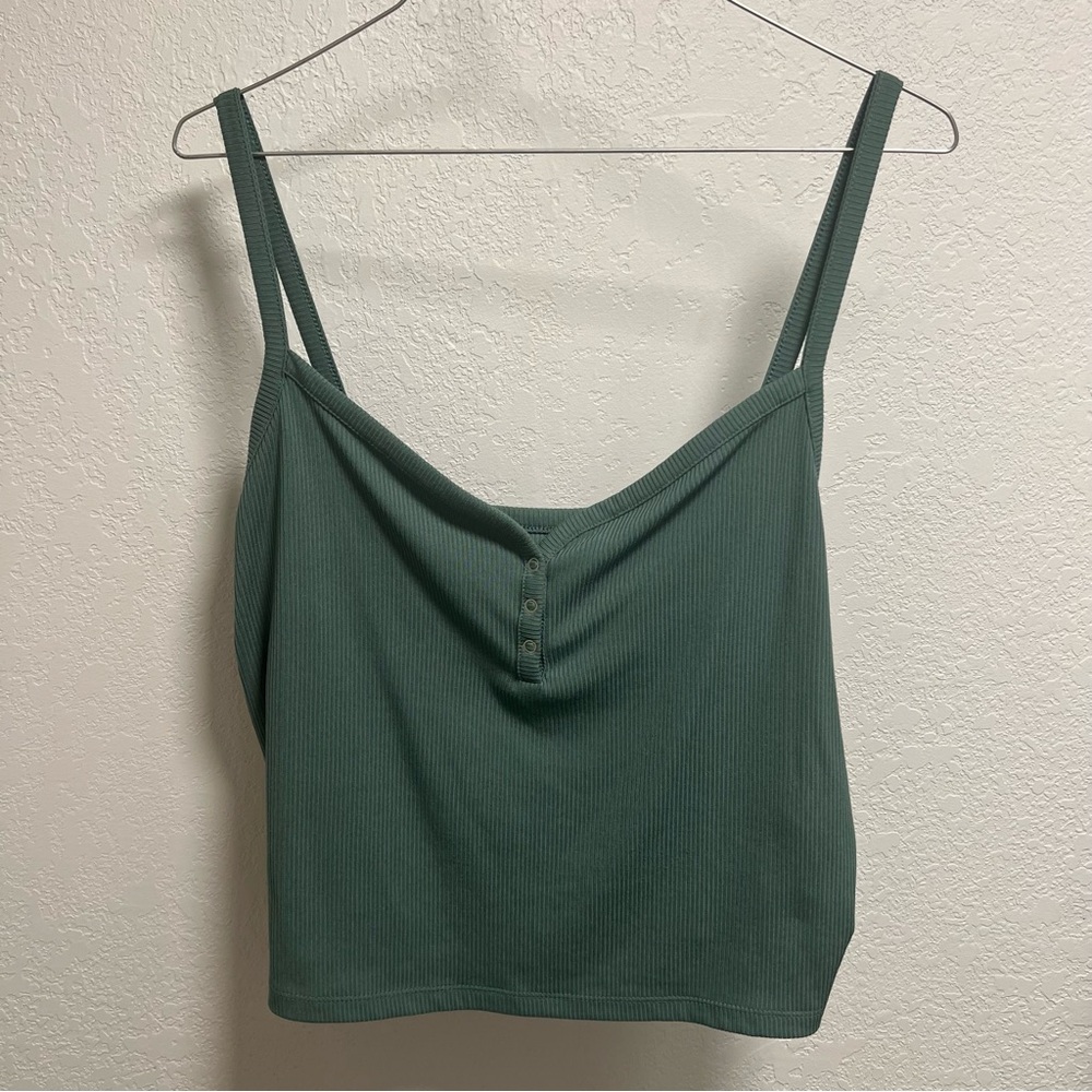 No Boundaries Green Ribbed Women's Crop Top